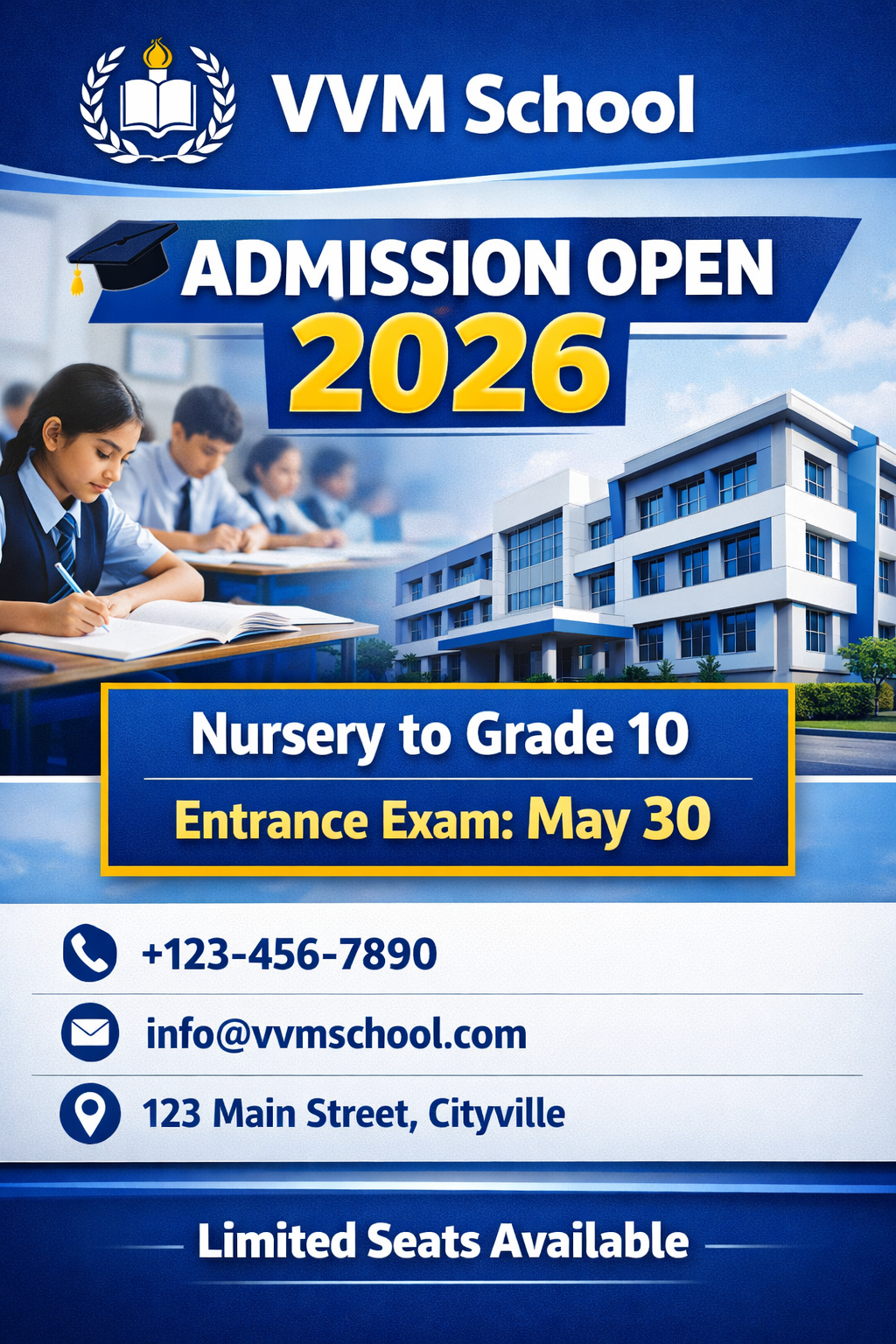 test admission notice